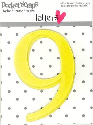 Heidi Grace - Inspire Me - Plastic Number Stickers 9 - 2/pk  (sold in 3's)